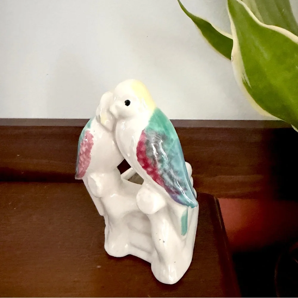 Vintage Parakeet Planter Palm Beach Regency Bird Parrot Planter Mini Succulent